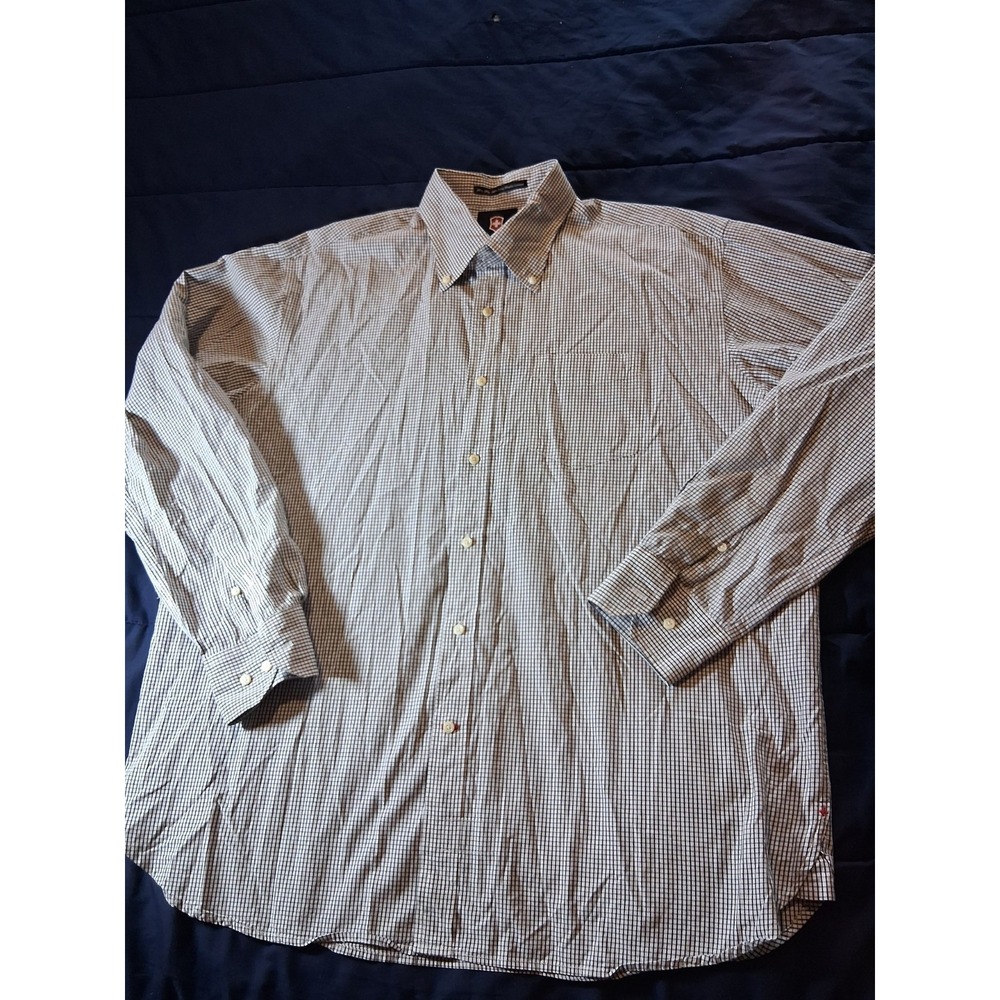 Victorinox‎ Shirt Mens XL Button Down Black and White Long Sleeve Swiss